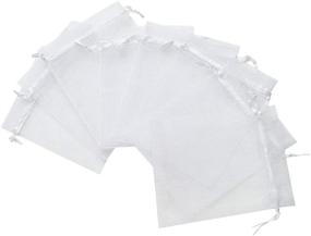 img 4 attached to 👝 Hengu 4x6" White Organza Jewelry Bags - Elegant Drawstring Pouches for Wedding Party Gifts (100 Pack)