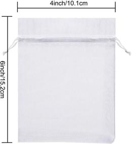 img 3 attached to 👝 Hengu 4x6" White Organza Jewelry Bags - Elegant Drawstring Pouches for Wedding Party Gifts (100 Pack)