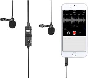 img 2 attached to Enhance Your Audio Quality with BOYA BY-M1DM 🎥 Dual Lavalier Microphone for Smartphones, DSLR Cameras, and Camcorders