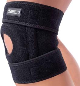 img 4 attached to 🏋️ Adjustable Neoprene Open Knee Brace for Arthritis, Meniscus Tear & Support – Patella Brace with Stabilizers for Athletes, Women & Men – Ideal for Running, ACL, MCL, Tendonitis, LCL (Black)