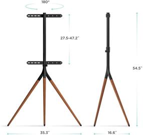 img 1 attached to 📺 ONKRON TS1220 Black Studio TV Display Stand: Tripod Easel TV Stand for 32” – 65 Inch LED LCD OLED Screens up to 77 LBS, Adjustable TV Mount with Swivel