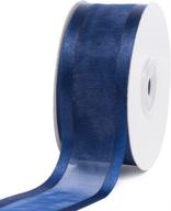 🎀 25 yards of navy blue 1-1/2-inch organza ribbon with satin edge - creative ideas for beautiful crafts logo