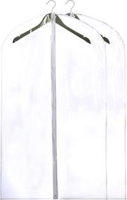 img 4 attached to 👗 Transparent Vinyl Garment Bags - Safeguard Attire during Travel and Keep Dust-Free in Closet | Perfect for Coats, Suits, Dresses, or Gowns - Set of 2 (24 X 42 Inches)