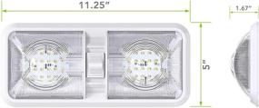 img 1 attached to 🚐 RV LED Ceiling Double Dome Light Fixture: ON/Off Switch, Interior Lighting for Car/RV/Trailer/Camper/Boat - DC 12V Natural White 4000-4500K 48X2835SMD (1)