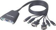 efficient control: belkin 2-port kvm switch with cables for keyboard, video, and ps/2 mouse logo