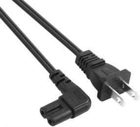 img 2 attached to 🔌 Универсальный двухпроводный силовой кабель VSEER длиной 3 фута - от NEMA 1-15P до IEC320 C7 разъема "Фигура 8" (в форме карабина) - кабель питания переменного тока высокого качества - чёрный (3 фута)