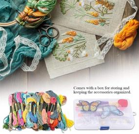 img 2 attached to Garosa Hand Embroidery Kit - 50 Color Threads, 🧵 Punch Needle Set, Patterns & Tools for Beginners in Embroidery Crafts