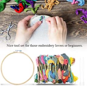 img 3 attached to Garosa Hand Embroidery Kit - 50 Color Threads, 🧵 Punch Needle Set, Patterns & Tools for Beginners in Embroidery Crafts