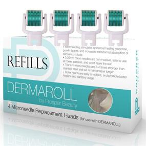 img 4 attached to Prosper Beauty Dermaroll Refill Kit: 0.25mm Micro Needle Derma Roller Heads for Exfoliation, Microdermabrasion, and Microneedling - 4 Piece Set