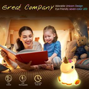 img 2 attached to Enhance Bedtime with a Rechargeable Unicorn Night Light for Kids - Timer, Colorful Tap Lights, and Portable Design - Perfect for Boys and Girls Bedroom!