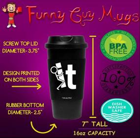 img 3 attached to Hilarious Funny Guy Mugs F It 😂 Travel Tumbler: Black with Removable Insulated Silicone Sleeve, 16-Ounce!