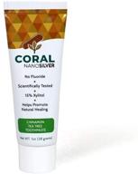 🦷 coral white nano silver cinnamon tea tree xylitol toothpaste - travel size, fluoride and sls free - naturally whitens teeth, 1 ounce (1 pack) logo