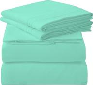 royale linens 3 piece twin bed sheet set - soft brushed microfiber 1800 bedding - wrinkle & fade resistant - mint twin size luxury sheet set logo