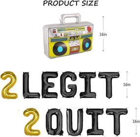 img 2 attached to 🎈 2 Legit 2 Quit Balloons, Retro Radio 2nd Second Birthday Hip Hop Theme Party Decorations, Two Legit to Quit 90s Party Supplies, Two Cool Birthday Baby Shower Decorations Banner, Boys Girls Toddler, Set of 14 Pieces by Geloar