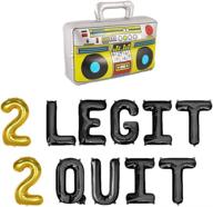 🎈 2 legit 2 quit balloons, retro radio 2nd second birthday hip hop theme party decorations, two legit to quit 90s party supplies, two cool birthday baby shower decorations banner, boys girls toddler, set of 14 pieces by geloar логотип