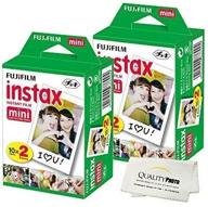 fujifilm instax mini instant film 4 pack 40 sheets (white) for mini 8 & mini 9 cameras + microfiber cloth – high-quality and reliable logo