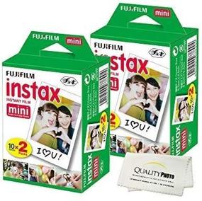 img 4 attached to Fujifilm INSTAX Mini Instant Film 4 Pack 40 Sheets (White) for Mini 8 & Mini 9 Cameras + Microfiber Cloth – High-Quality and Reliable