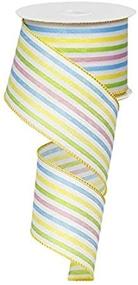 img 1 attached to Spring Easter Stripe Ribbon Yellow