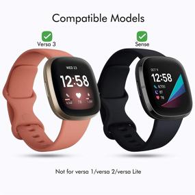 img 3 attached to 📱 Водонепроницаемые запасные браслеты для Fitbit Versa 3 и Sense: мягкий регулируемый спортивный ремешок EUCARLOS в черном цвете - идеальные аксессуары для женщин и мужчин на руку"S