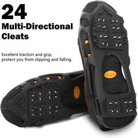 img 1 attached to ❄️ MoKo Ice Cleats: Anti-Slip Snow Grips with 24 Stainless Spikes for Outdoor Activities