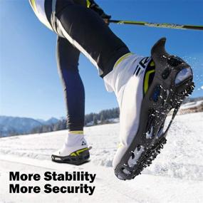 img 3 attached to ❄️ MoKo Ice Cleats: Anti-Slip Snow Grips with 24 Stainless Spikes for Outdoor Activities