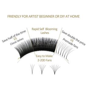 img 2 attached to 💫 EMEDA Volume Lash Extensions C Curl 0.07mm - Mixed Tray 8-15mm - Easy Fan - Rapid Blooming Flower - 2D-20D Eyelash Extensions