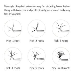 img 3 attached to 💫 EMEDA Volume Lash Extensions C Curl 0.07mm - Mixed Tray 8-15mm - Easy Fan - Rapid Blooming Flower - 2D-20D Eyelash Extensions