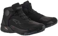 alpinestars cr-x drystar motorcycle shoe for men in black/black - size 9 logo