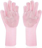 🧤 silicone dishwashing gloves with rubber scrubbing power, sponge scrubbers for dishes and cleaning logo