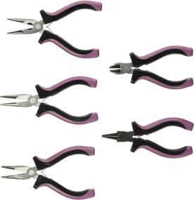 img 2 attached to 🔧 Darice Jewelry Pliers Set - 5-Piece Beading Tools for Jewelry Making & Crafts - Bent Nose, Long Nose, Straight Nose, Wire Cutter - Comfort Grip Handles