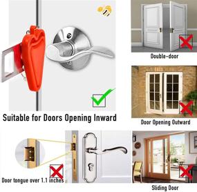 img 2 attached to Enhance Your Safety: Travel-ready Portable Door Lock for Apartment/Home Security – With Drawstring Bag & Drive Save I Need You Here with Me Keychain – Perfect Gift for Women and Men