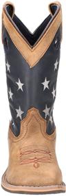 img 2 attached to Kids' Smoky Mountain Boots - Stars & Stripes Series - Western Boot with Square Toe, Leather Upper, Rubber Sole, Block Heel, and Tricot Lining