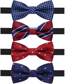 img 4 attached to 👶 AUSKY Pre Tied Bow Ties for Toddlers - Adjustable and Stylish Boys' Accessories