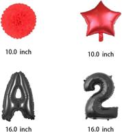 🎓 36 pieces graduation of 2021 black red white party decorations paper tassels paper pom poms 'grad 2021' foil balloons star foil balloons graduation party supplies décor логотип