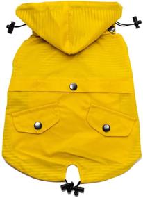 img 3 attached to 🐶 Stylish Premium Yellow Dog Raincoat with Reflective Buttons and Pockets - Ellie Dog Wear