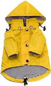 img 4 attached to 🐶 Stylish Premium Yellow Dog Raincoat with Reflective Buttons and Pockets - Ellie Dog Wear