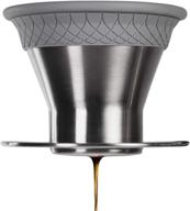 espro bloom pour over coffee brewer set - dual filter mode for quick coffee brewing, brushed stainless steel logo