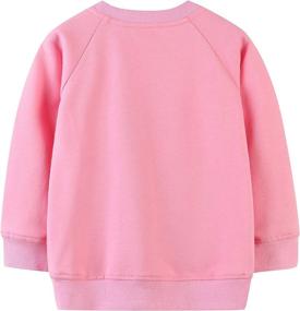 img 3 attached to 👧 Cute Cotton Toddler Girls Fall Sweatshirts: Long Sleeve Adorable Pullover Shirt for Kids - Casual Tops