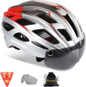 img 4 attached to 🚲 Bike Helmet, Shinmax SM-T69 - CPSC/CPC Certified Bicycle Helmet with Detachable Magnetic Goggles, LED Back Light, and Portable Backpack Cycling Helmet - Adjustable Mountain Bike Helmet for Adults - Men and Women