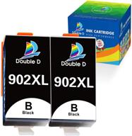 🖨️ durable double d 902xl black ink cartridges: compatible replacement for hp officejet pro 6978 6962 6968 printers (2black) logo