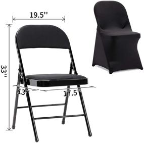 img 2 attached to 🪑 Peomeise Stretch Spandex Chair Covers 6pcs - Perfect for Weddings, Parties, Dining, Banquets, and Events - Black