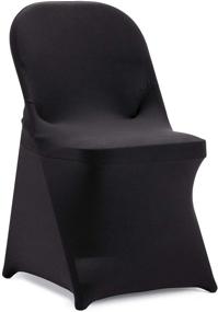 img 4 attached to 🪑 Peomeise Stretch Spandex Chair Covers 6pcs - Perfect for Weddings, Parties, Dining, Banquets, and Events - Black