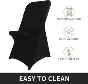 img 3 attached to 🪑 Peomeise Stretch Spandex Chair Covers 6pcs - Perfect for Weddings, Parties, Dining, Banquets, and Events - Black