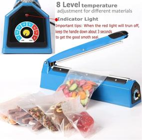 img 3 attached to Yeler 8 Inch Impulse Heat Sealer: Sealing Machine for Plastic Bags PE PP Bags with Replaceable Element Grip