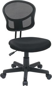 img 1 attached to 💺 OSP Home Furnishings Mesh Mid-Back Armless Task Chair with Padded Fabric Seating in Black and Grey - EM39800-3