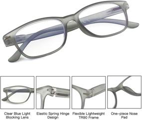 img 1 attached to Hinder Panda 3-Pack Blue Light Blocking Reading Glasses - Excellent Value with Spring Hinges - Premium Reading Eyewear for Men and Women - Style 1009
