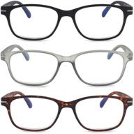 hinder panda 3-pack blue light blocking reading glasses - excellent value with spring hinges - premium reading eyewear for men and women - style 1009 logo
