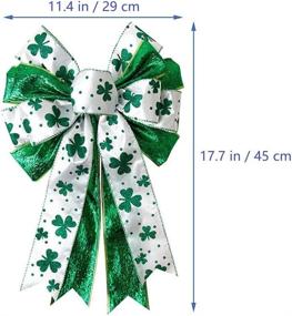 img 3 attached to 🍀 JANOU St. Patrick's Day Wreath Bow: Green Shamrock Bowknot for DIY Crafts and Party Decorations, 11.4x17.7 in