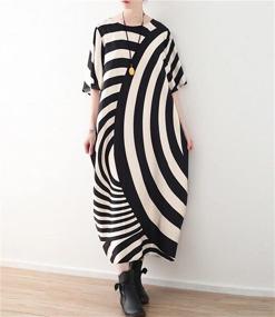 img 1 attached to YESNO JCT Women Long Loose Maxi Dress: Striped Sheer Bat-Wing Sleeve Stylish & Comfortable