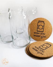 img 2 attached to 🍺 Enhance Your Beer Experience with Can Shaped Beer Glass Set - 16 Oz Glasses with Free Cork Coasters - Nucleated for Optimal Taste!